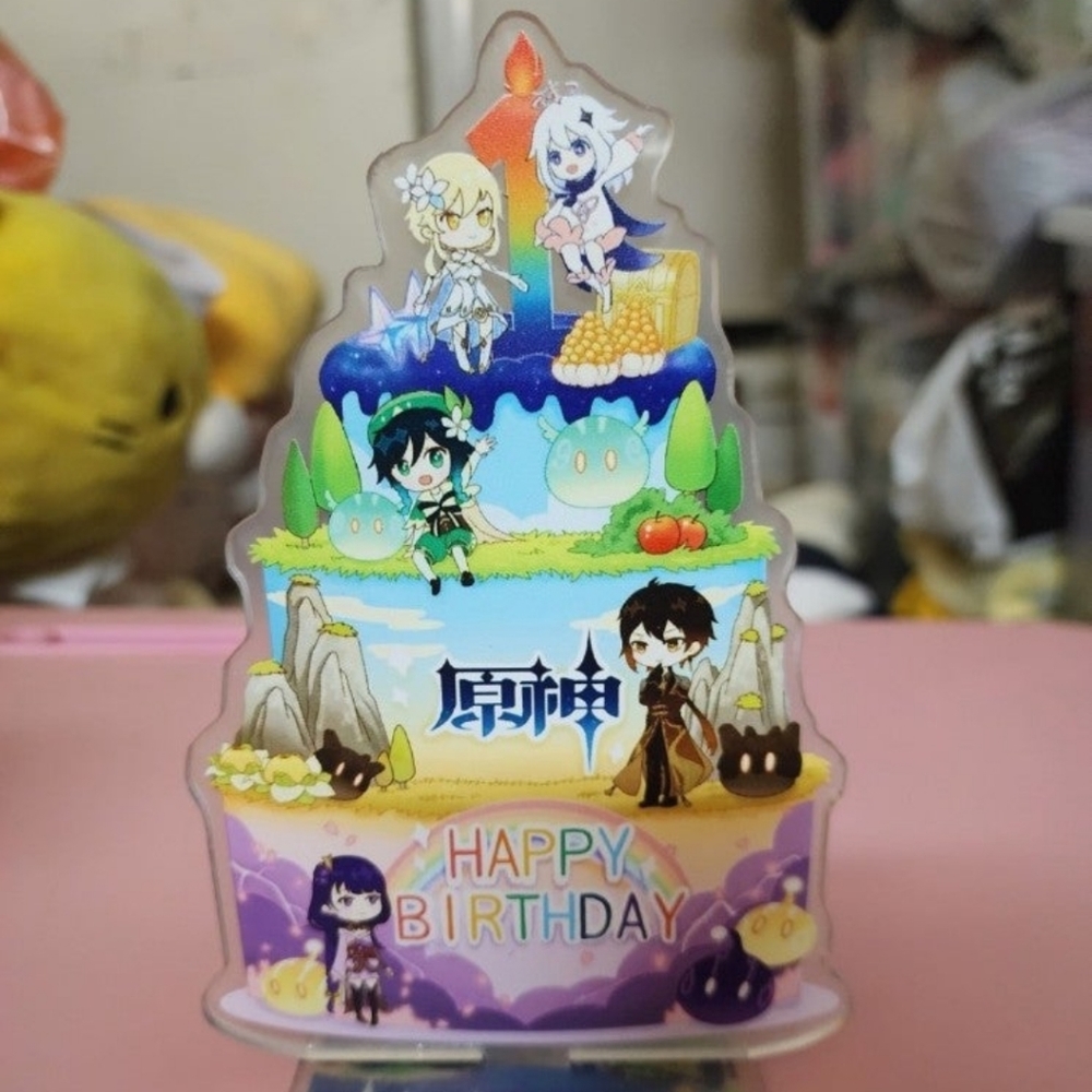 Genshin Impact Happy Birthday Cake Acrylic Stand/Standee